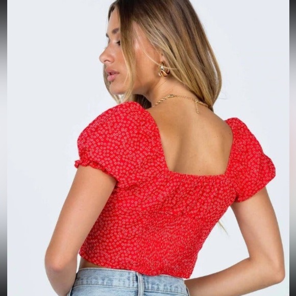 Princess polly Laura red crop top - Picture 2 of 6